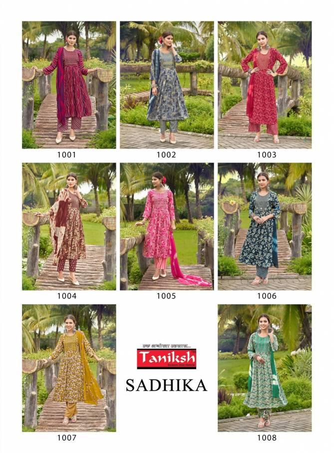 Sadhika Vol 1 By Taniksh Rayon Printed Kurti With Bottom Dupatta Wholesale Price In Surat
